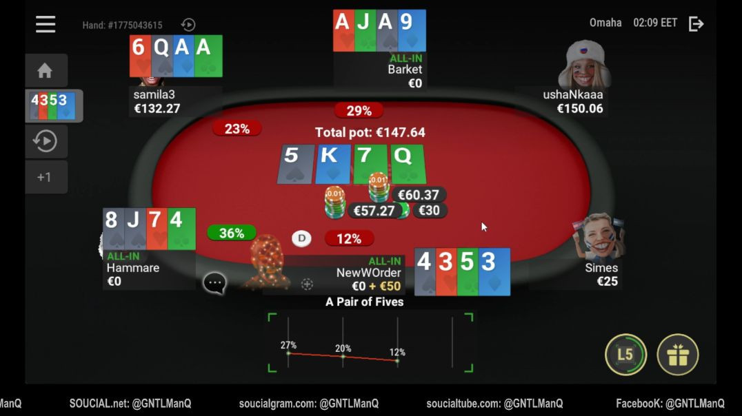 Late Night Poker Session of PLO - Pot Limit Omaha - Part 17